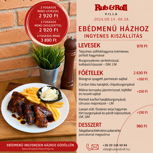 Szerdai ebédmenü