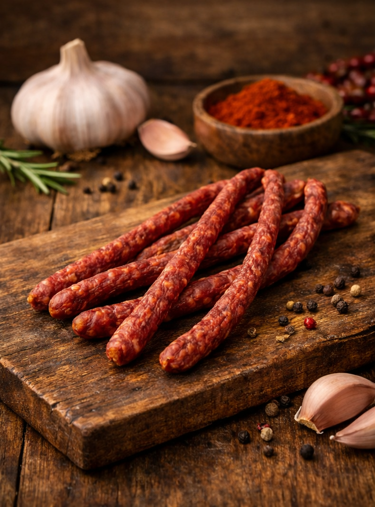 Sajtos - tejfölös cabanossi snack kolbász