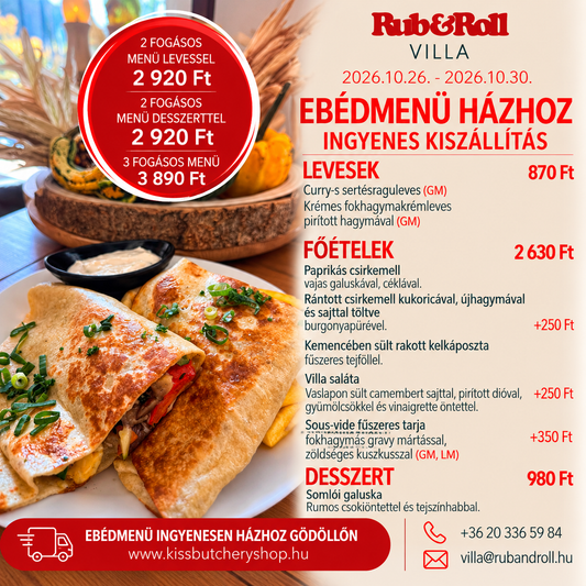 Hétfői ebédmenü
