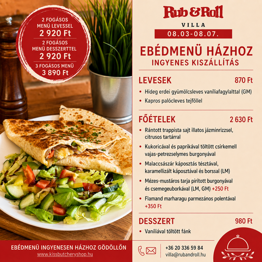 Hétfői ebédmenü